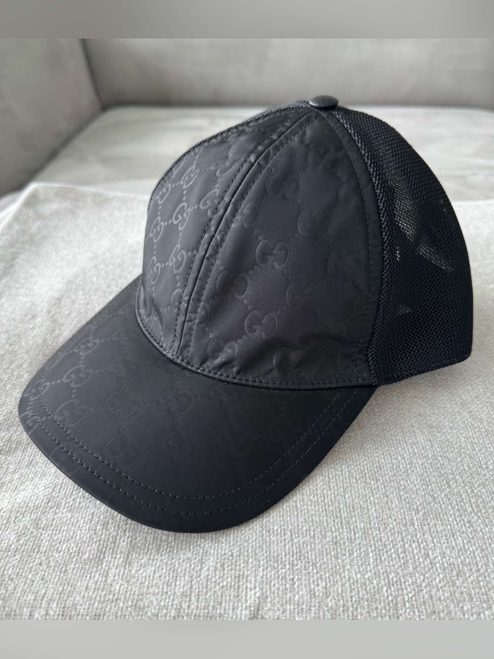 Gucci Black GG Monogram Cap Hat